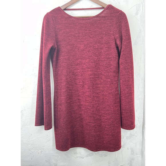 Reformation Open Back Knit Top Burgundy Sweater Top Blouse Long Sleeves - Picture 1 of 7